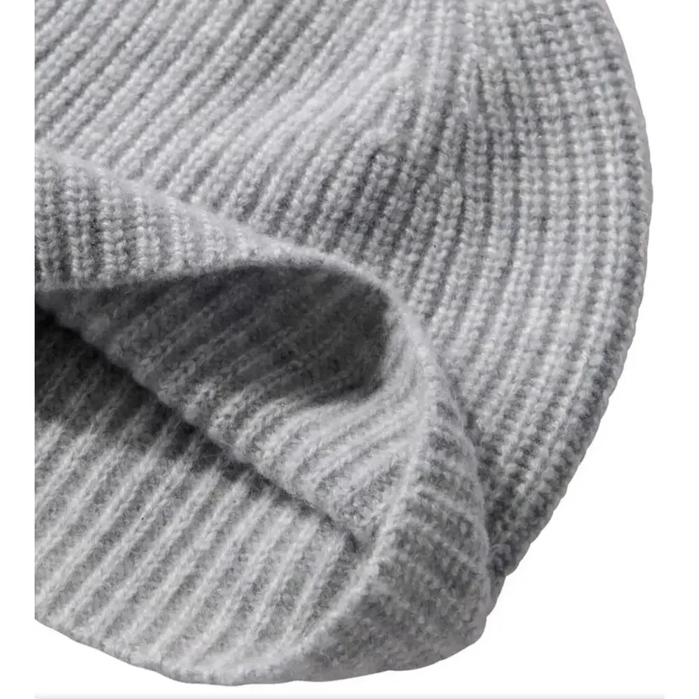 L.L. Bean Classic Cashmere Beanie Hat | OS  Lt Grey Heather NWT
